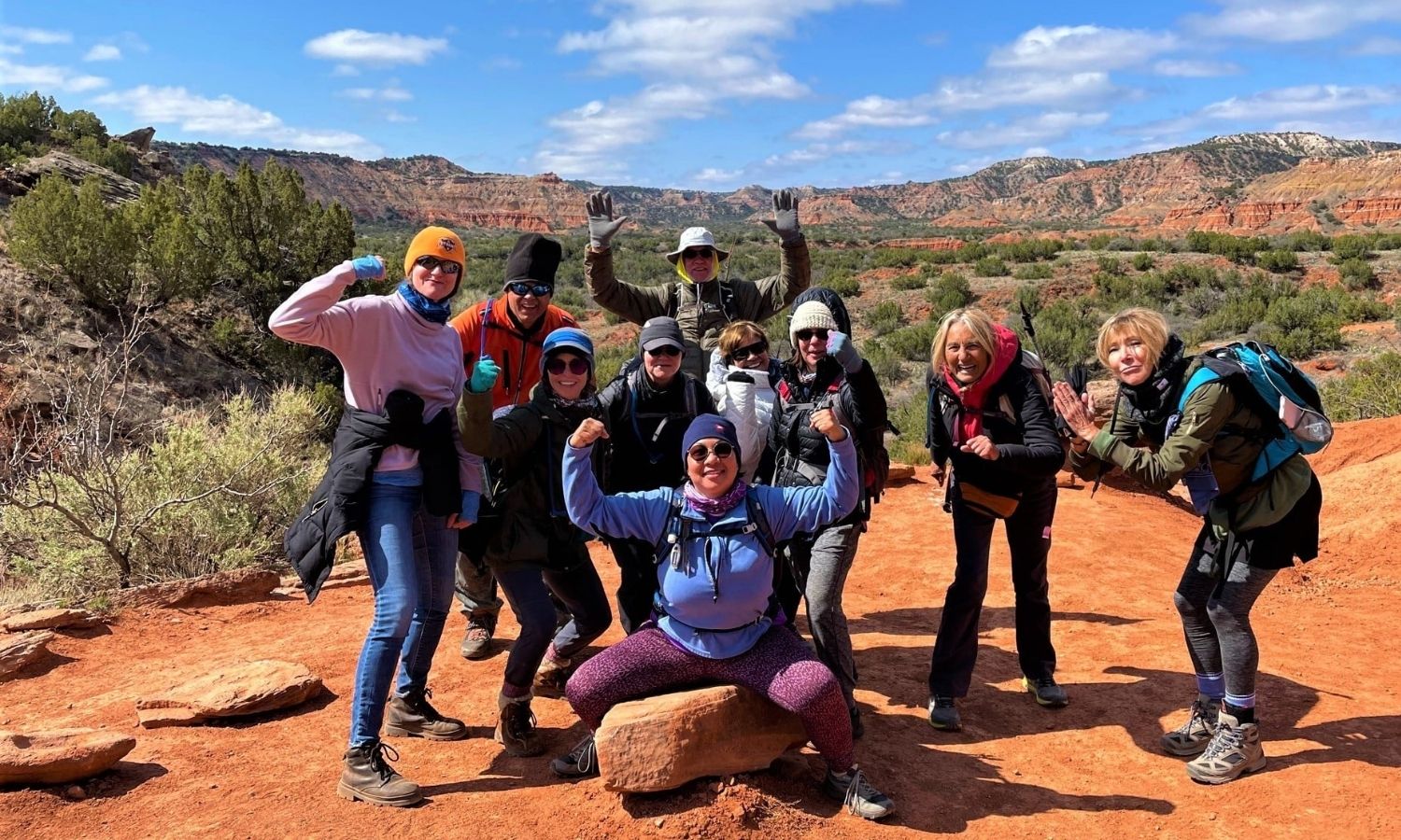 Fun group photo while hiking